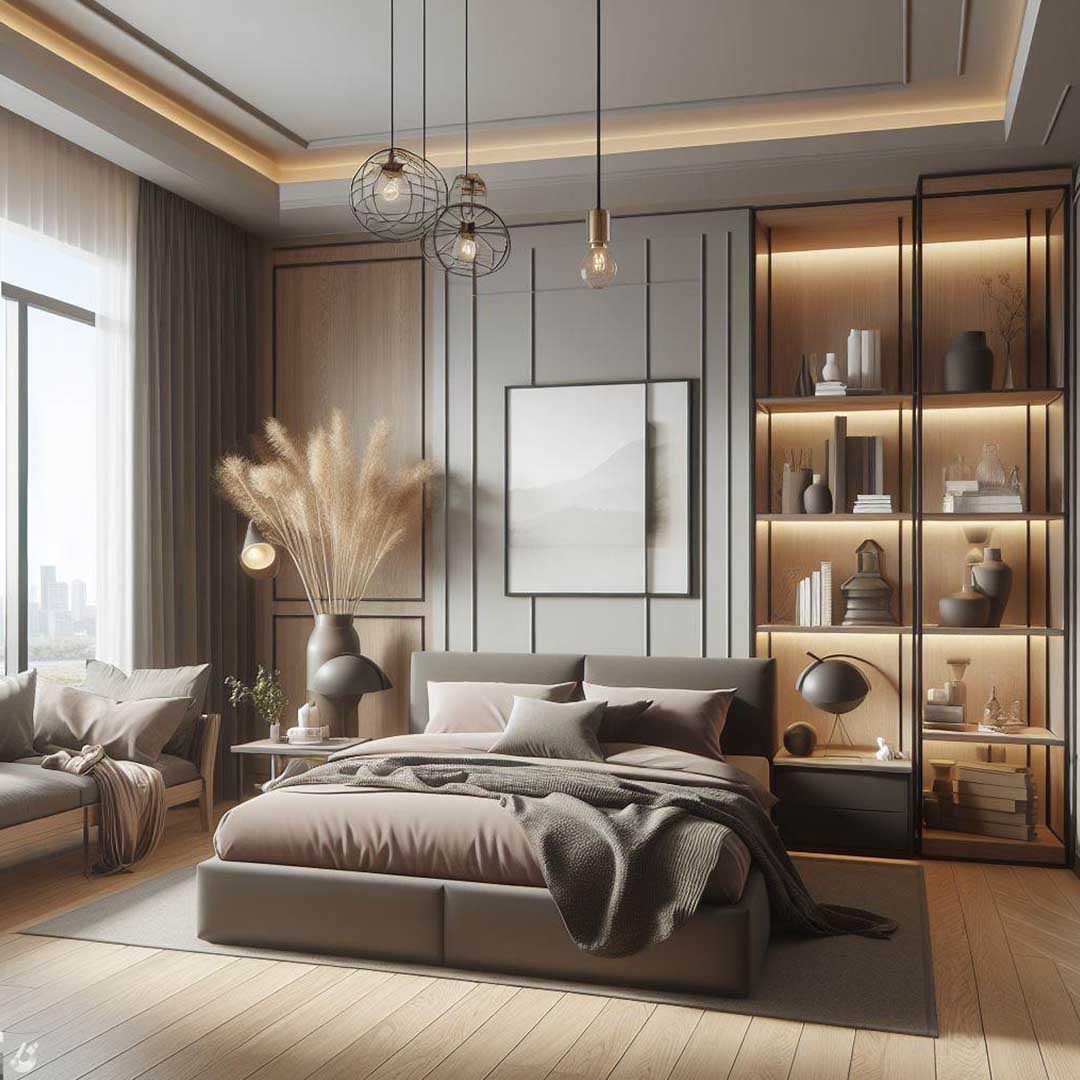 Dormitorio juvenil con escritorio integrado